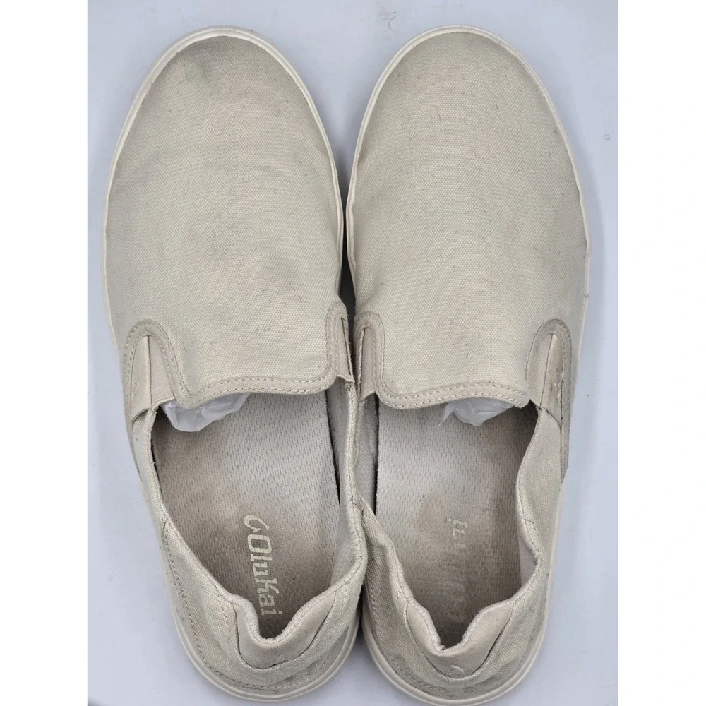 OluKai Canvas Slip On Sneakers Cream Off White Men's Size 12